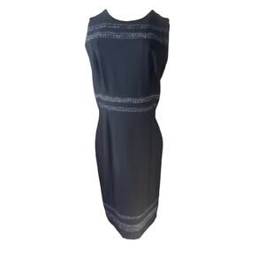 White House Black Market Body Perfecting Dress Size 6 NWT Black Tweed